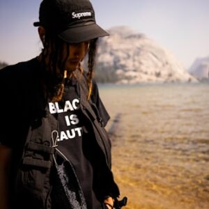 Black-and-Gold Fishing Cap